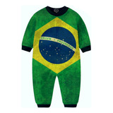 Macacão Pijama Bandeira Brasil Infantil