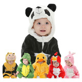 Macacão Pijama Fantasia Bebê Urso Panda Tigre Pelúcia Luxo