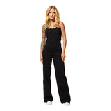 Macacão Sarja Feminino Flare Sawary 