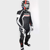 Macacão Tutto Moto Racing Branco/vermelho - 2 Peças