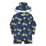 Macacão Uv Infantil Moda Praia Menino Piscina Pronta Entrega