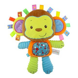 Macaco Chocalho Brinquedo Pelúcia Para Bebê - 33 Cm