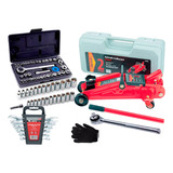 Macaco Hidráulico Jacarézinho 2 Toneladas + Kit Ferramentas
