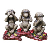 Macacos Sábios Trio Cego Mudo Surdo - Decorativo 23cm