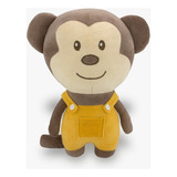 Macaquinho De Pelúcia Safari 30cm Decoração Infantil Cor Amarelo
