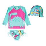 Macaquinho Roupa Praia Lançamento Bebe Dina Rosa C Chapeu