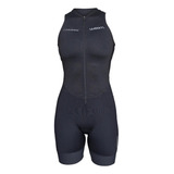 Macaquinho Triathlon Woom Carbon Black Storm Regata Fem 2023