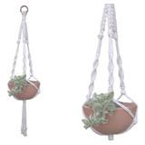 Macrame Hanger Suporte Vaso Comprimento 80