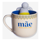 Mãe Melhor Amiga Caneca Com Infusor 350 Ml Azulejo Presente