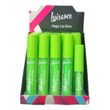 Magic Lip Gloss Labial Luisance Box C/24 Unid Acabamento Brilhante Cor Verde