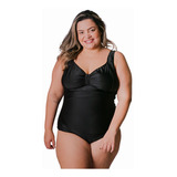 Maiô Reforçado Senhora - Plus Size Frente Única Lycra Praia