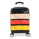 Mala De Viagem Bordo P Rígida Roda 360 Cadeado Mickey Disney Cor Preto Colorido