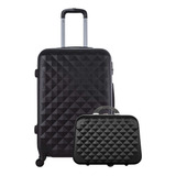 Mala De Viagem Em Abs Pp 10kg E Necessaire Frasqueira De Mão