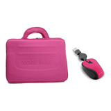 Maleta Capa Bolsa Pasta Feminina Rosa Notebook 15.6 + Mouse