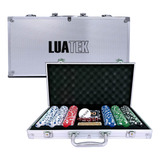 Maleta De Poker 300 Fichas Sem Numeração Profissional Luatek