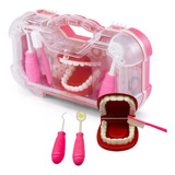 Maleta Dentista Brinquedo Educativo Cuidando Dentinhos Rosa