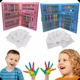 Maleta Escolar Estojo Pintura Infantil 86 Pcs. Canetinhas 