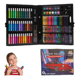 Maleta Pintura Infantil 150 Peças Estojo Colorir Escolar Giz