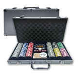 Maleta Poker 300 Fichas Holográficas Numeradas Kit Completo