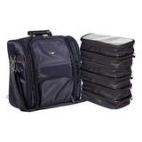 Maleta Porta Maquiagem Profissional Com 6 Necessaire Cor Preto