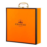 Maleta Porta Vinho Kit Com Duas Taças Luxo Modelo Chateau