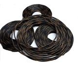 Malha Nautica Preta Mesclada Com Dourado 4mm 5metros