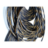 Malha Nautica Preta Mesclada Com Dourado 8mm 20metros