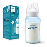 Mamadeira Avent Clássica Azul Rosa Decorada 330ml Bico N°3