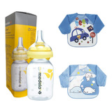 Mamadeira Calma Medela Com 2 Babadores Kababy Kit 3 Itens