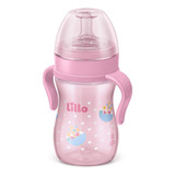 Mamadeira Com Alça Super Evolution 240ml Rosa - Lillo