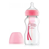 Mamadeira Dr Browns 270ml Rosa Bico Fase1 Pink Boca Larga