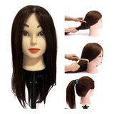Manequim Cabeça De Boneca 70% Natural Treino Cabeleiro
