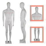Manequim Masculino Branco/preto Magro De Plástico + Base 