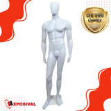 Manequim Masculino Reto Bombado Preto/branco Plástico C/base
