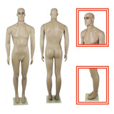 Manequim Reto Masculino Bege Completo Articulado Vitrini 