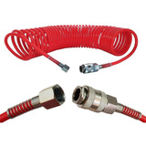 Mangueira Ar Espiral 10m Engate Femea P/ Pistola Compressor