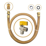 Mangueira Cobre 1,00mt+registro+adaptador Instalação Gás Gn
