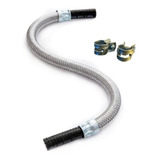 Mangueira Flexivel Botijao 1,20mts Aço Inox Gas Glp C/braçad