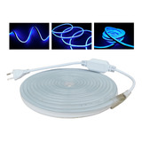 Mangueira Led Neon Azul 30m 8mm X 16mm + Cabo De Alimentação