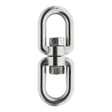 Manilha Dupla Tornel 6 Mm Aço Inox 316 Destorcedor Náutico