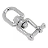 Manilha Reta Dupla Com Destorcedor - 66mm Aço Inox Nautico