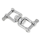 Manilha Tornel Dupla Em Aço Inox Reta 6mm Com Destorcedor