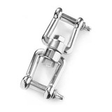 Manilha Tornel Dupla Em Aço Inox Reta 8mm Com Destorcedor
