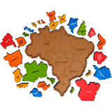 Maninho Quebra-cabeça Pedagógico Em Madeira Mapa