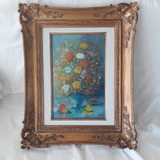 Manoel Santiago Pintura A Óleo S/ Eucatex 37x23cm Moldura