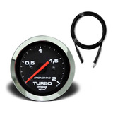 Manômetro Cronomac Pressão Turbo 2kg Cr Preto Kit Instalação