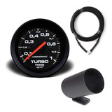 Manômetro Cronomac Turbo 1kg Preto + Kit 4,75m + Copo