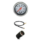Manômetro De Pressão De Óleo +kit Instalaçao 7kl 52mm Prata