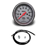 Manômetro Pressão De Óleo 10kl + Kit Instalação Racing2 60mm
