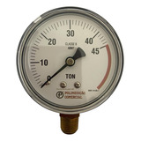 Manômetro Pressão Prensa Hidráulica 45 Ton 1/4 Npt